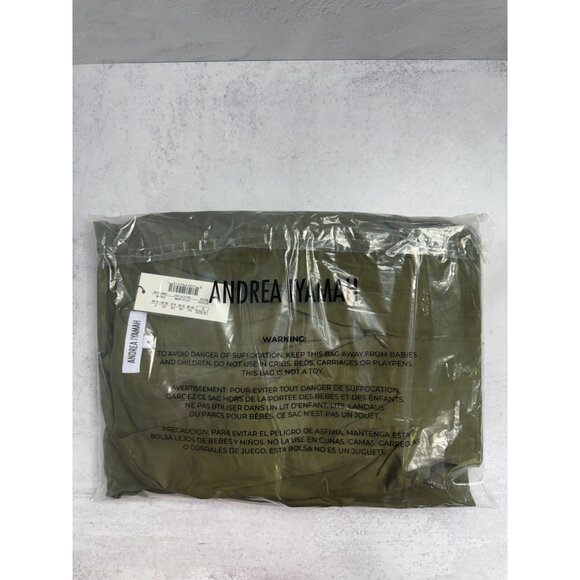 Andrea‎ Iyamah Nia Culotte Jumpsuit Green Size S Cropped Pant Bubble Sleeve - Picture 11 of 13